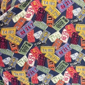 America Perry Ellis licence plate shirt